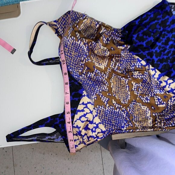 Gottex Vintage 80s Womens Swimsuit Multicolor Size 10 Snakeskin Print One Piece - Picture 8 of 10